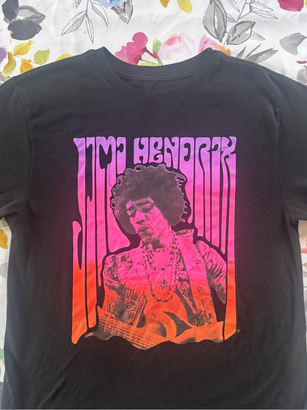 Women’s Black Graphic Jimi Hendrix T-Shirt